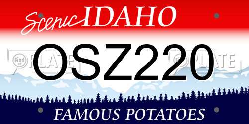OSZ220 Idaho License Plate