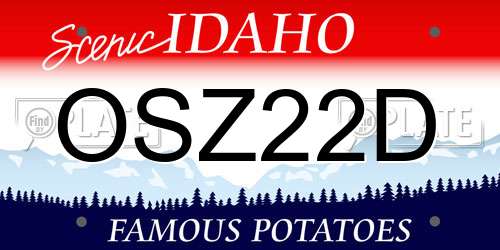OSZ22D Idaho License Plate