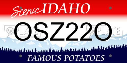OSZ22O Idaho License Plate
