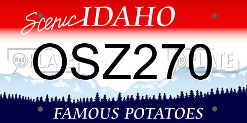 OSZ270 Idaho License Plate