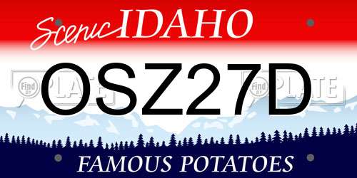 OSZ27D Idaho License Plate