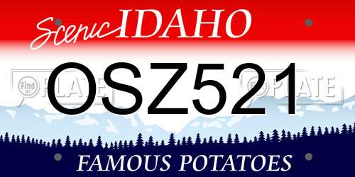 OSZ521 Idaho License Plate