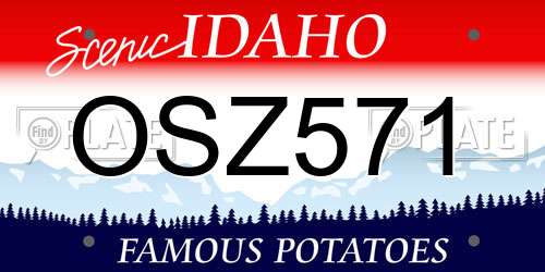 OSZ571 Idaho License Plate