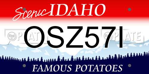 OSZ57I Idaho License Plate