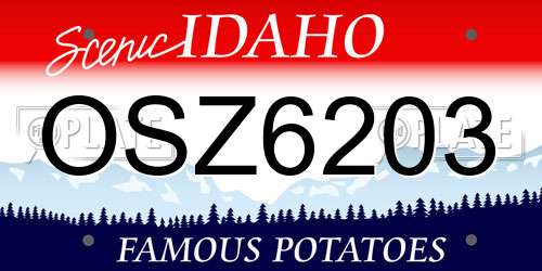 OSZ6203 Idaho License Plate