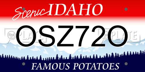 OSZ72O Idaho License Plate