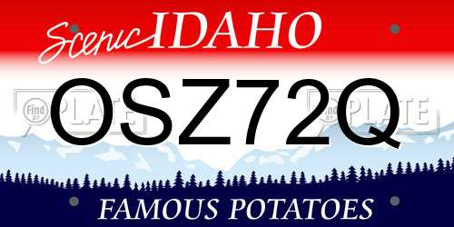 OSZ72Q Idaho License Plate