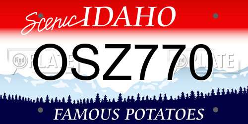 OSZ770 Idaho License Plate