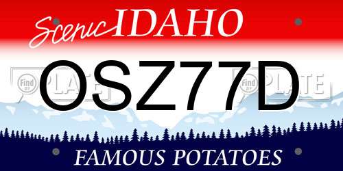 OSZ77D Idaho License Plate