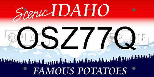 OSZ77Q Idaho License Plate