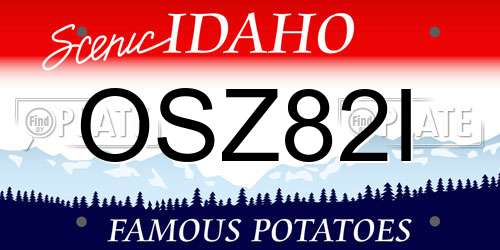 OSZ82I Idaho License Plate