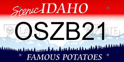 OSZB21 Idaho License Plate