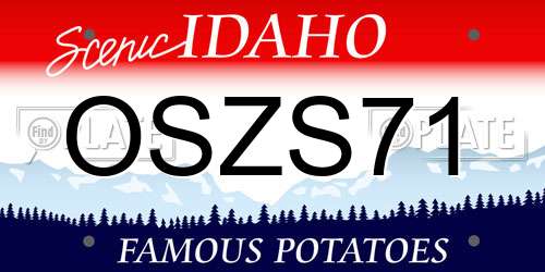 OSZS71 Idaho License Plate