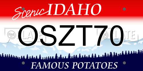 OSZT70 Idaho License Plate