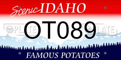 OT089 Idaho License Plate