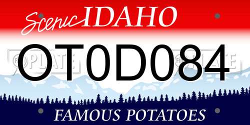 OT0D084 Idaho License Plate