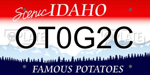 OT0G2C Idaho License Plate