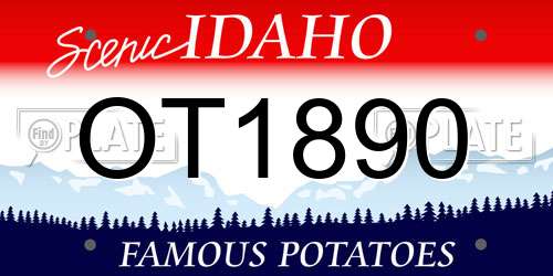OT1890 Idaho License Plate
