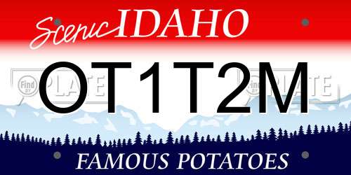 OT1T2M Idaho License Plate