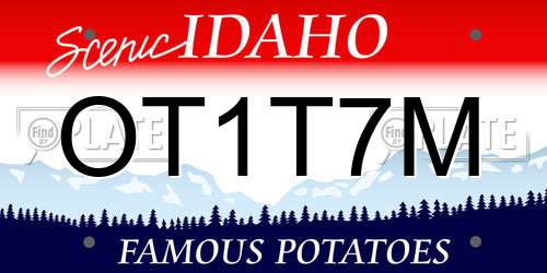 OT1T7M Idaho License Plate