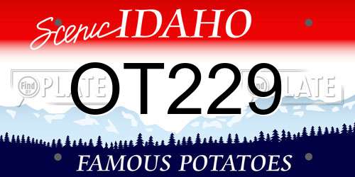 OT229 Idaho License Plate