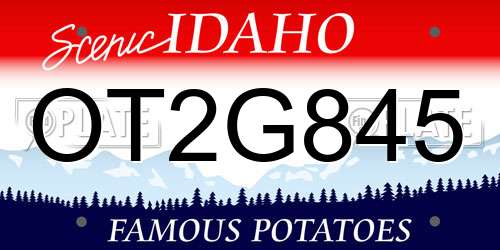 OT2G845 Idaho License Plate