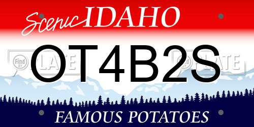 OT4B2S Idaho License Plate