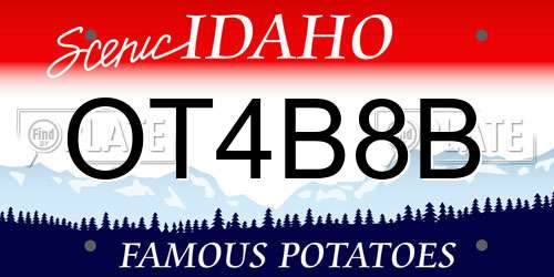 OT4B8B Idaho License Plate
