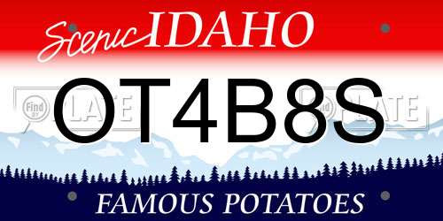 OT4B8S Idaho License Plate