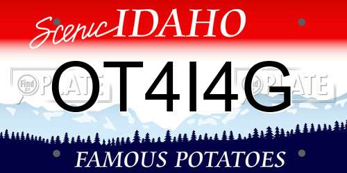 OT4I4G Idaho License Plate