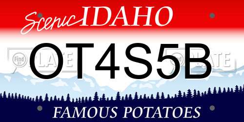 OT4S5B Idaho License Plate