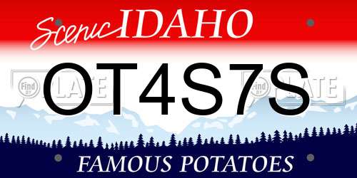 OT4S7S Idaho License Plate