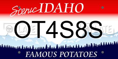 OT4S8S Idaho License Plate