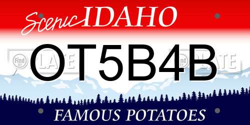 OT5B4B Idaho License Plate