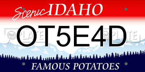 OT5E4D Idaho License Plate