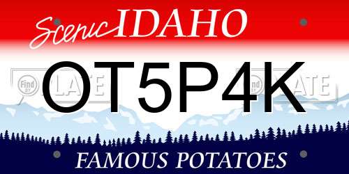 OT5P4K Idaho License Plate