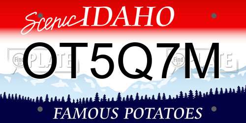 OT5Q7M Idaho License Plate