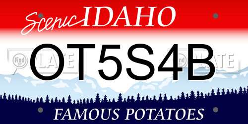 OT5S4B Idaho License Plate