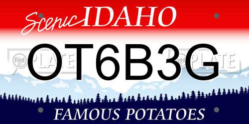OT6B3G Idaho License Plate
