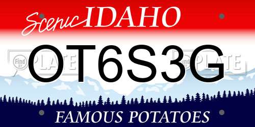 OT6S3G Idaho License Plate