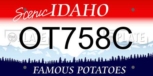OT758C Idaho License Plate