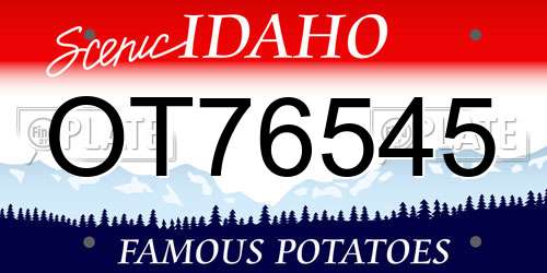 OT76545 Idaho License Plate