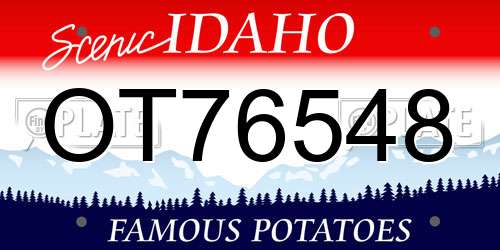 OT76548 Idaho License Plate