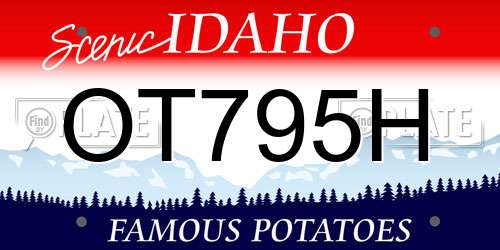 OT795H Idaho License Plate