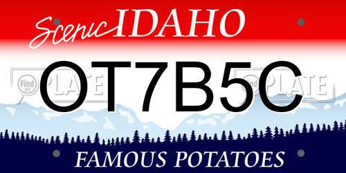 OT7B5C Idaho License Plate
