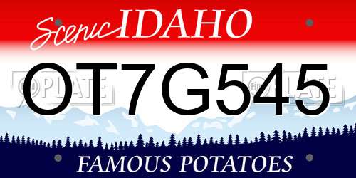 OT7G545 Idaho License Plate
