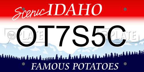 OT7S5C Idaho License Plate