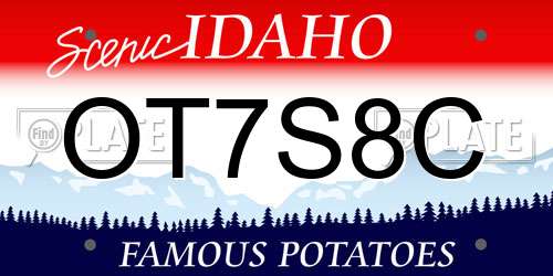 OT7S8C Idaho License Plate