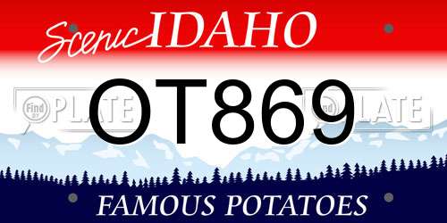 OT869 Idaho License Plate