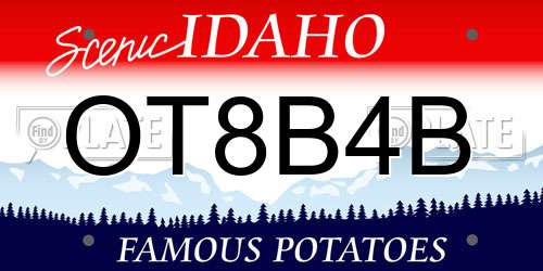 OT8B4B Idaho License Plate